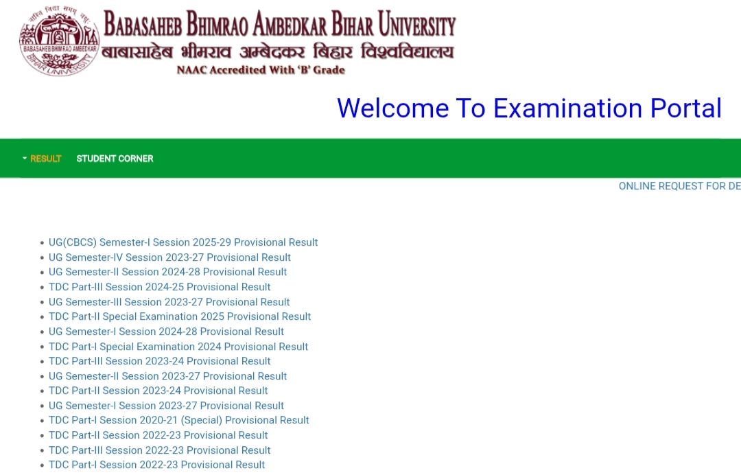 BRABU PG 1st Semester Result 2026