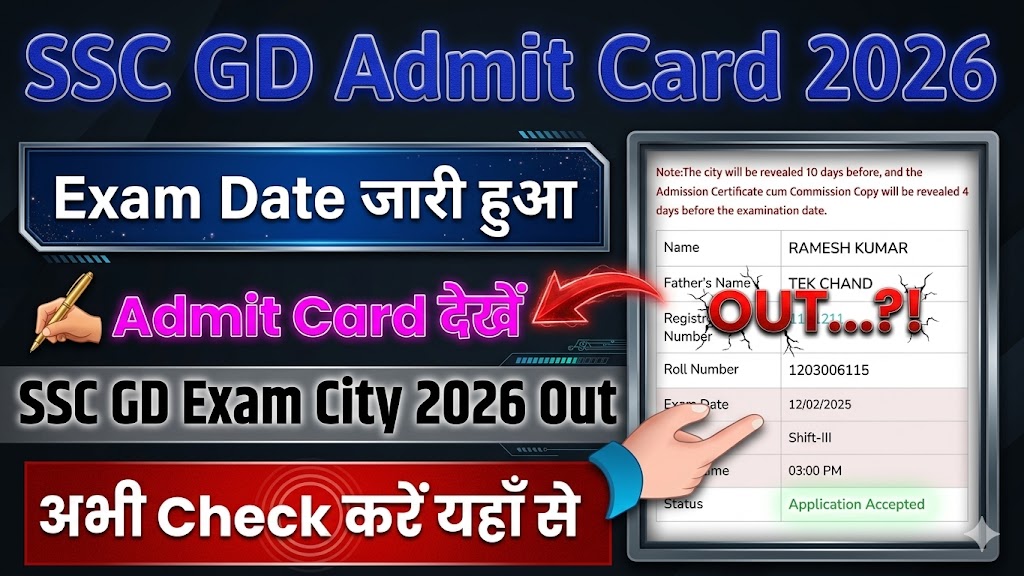 SSC GD Constable Admit 2026 Out: यहां से करें एडमिट कार्ड डाउनलोड @biharwork.com 